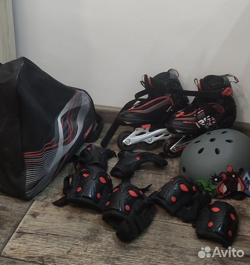Роликовые коньки, шлем, защита, рюкзак, р. 31-36