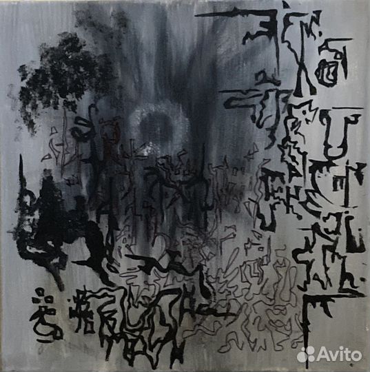 Картина на холсте акрил/гуашь/маркер