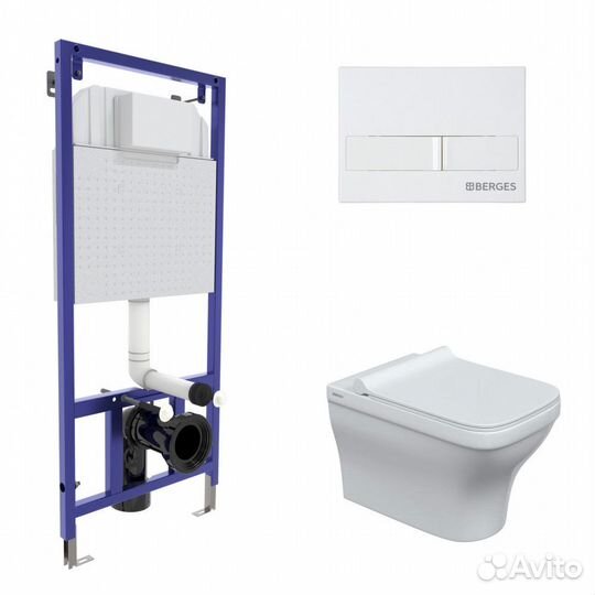 Комплект berges для монтажа подвесного унитаза: и