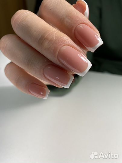 Маникюр наращивание ногтей выкладной френч