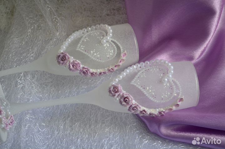 Свадебные бокалы ручной работы