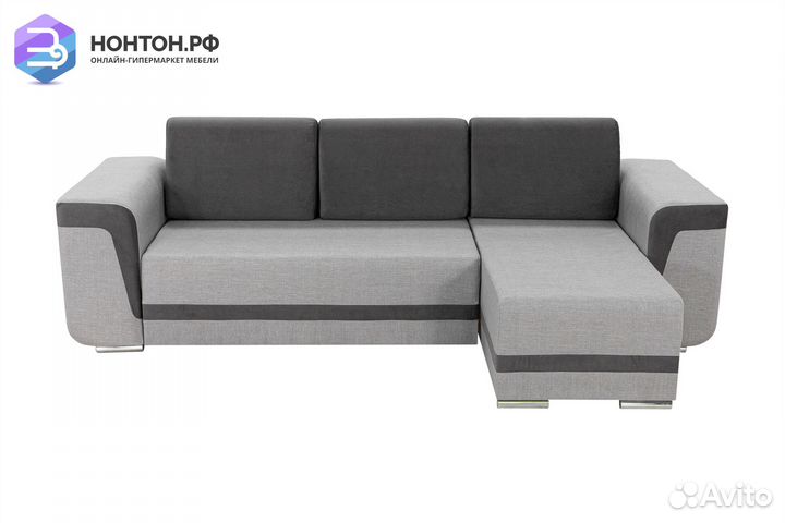 Диван угловой еврокнижка Марракеш серый
