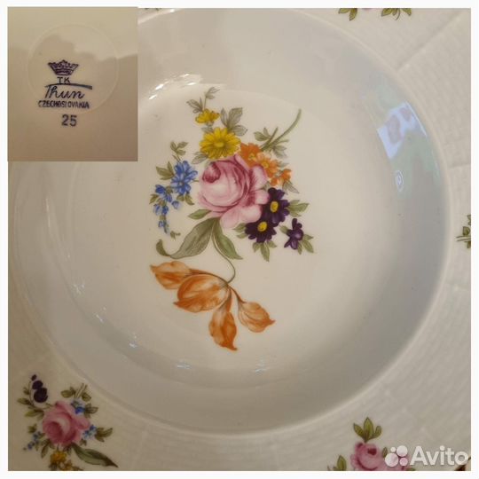 2 столовых сервиза 44 и 39 предм.Мейсенский букет