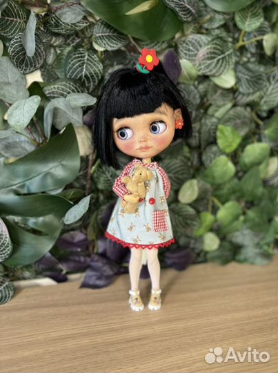 Кукла blythe (ooak) с мишкой