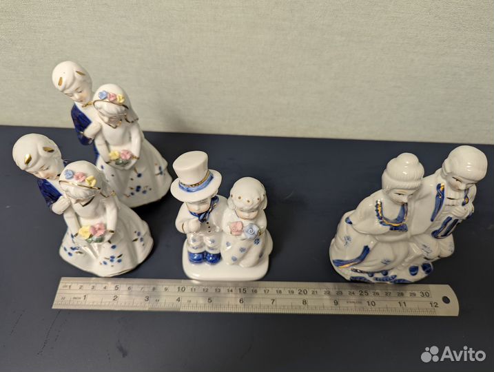 Фарфоровые статуэтки Парочки Кобальт
