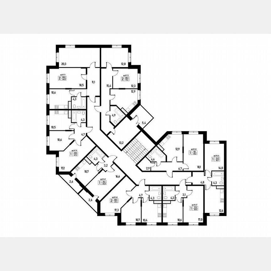 3-к. квартира, 71 м², 3/3 эт.