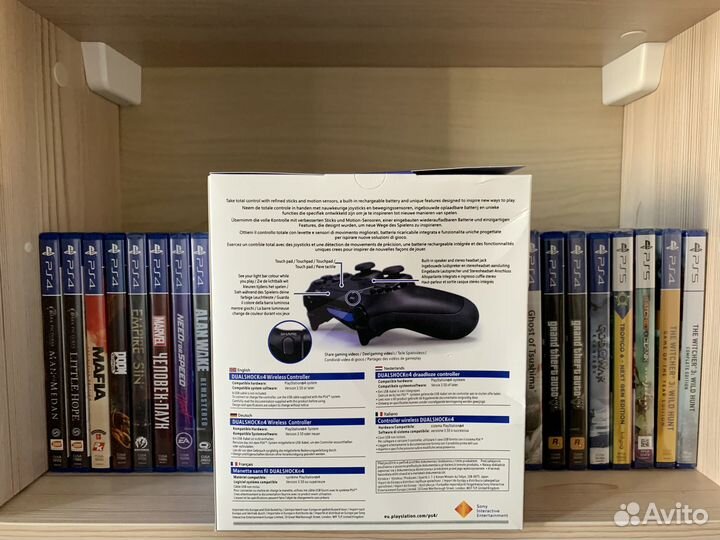 Геймпад Replica PS4 v2 PlayStation Berry Blue/Голу