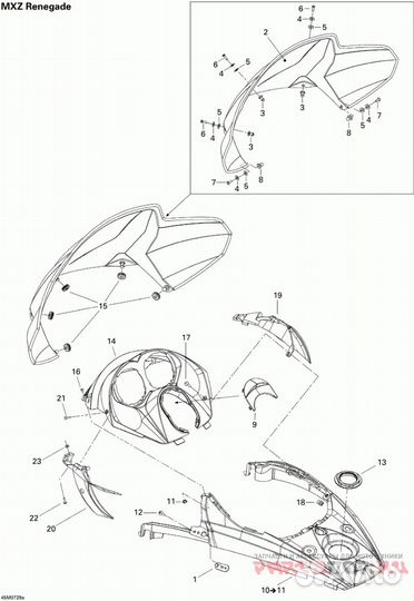 517302443 Стекло ветровое снегохода BRP Ski-Doo