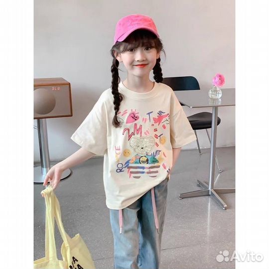 Футболка детская для девочки 122/128; 140/146