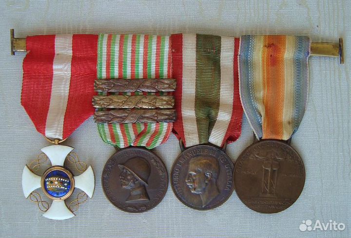 Италия. Колодка ветерана пмв из 4-х наград