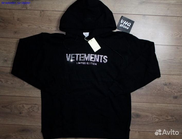 Худи vetements oversize со стразами (Арт.83236)