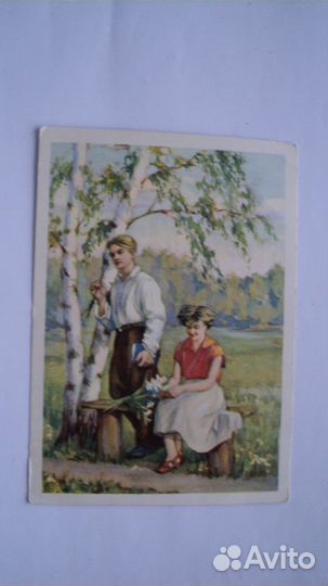 Открытки детские 50 годов ретро винтаж 4шт