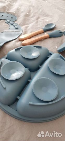 Набор детской посуды силиконовый