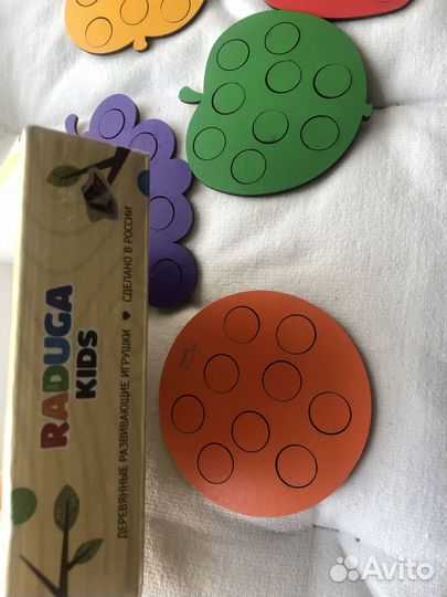 Сортер, мозайка деревянная фрукты raduga kids