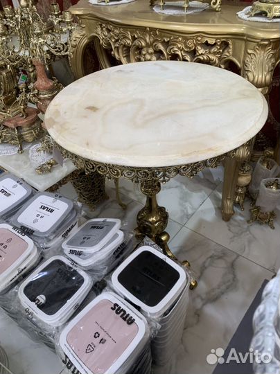Столик мармор бронзовый