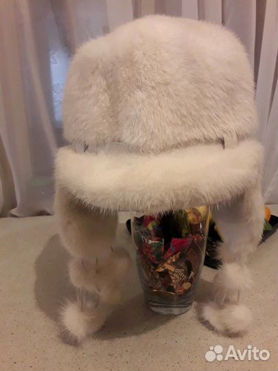 Шапка из белой норки