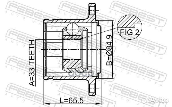 ШРУС внутренний правый 33X84.9 mitsubishi L200