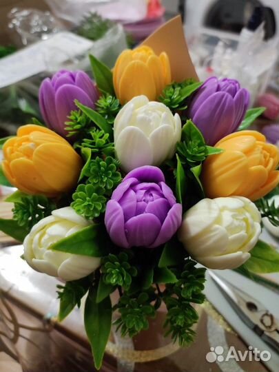 Мыло ручной работы. Букет к 8 марта