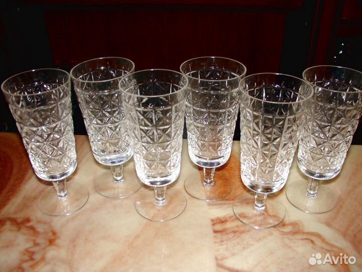 Бокалы фужеры стекло хрусталь винтаж СССР