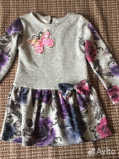 Теплое платье для девочки 98 104