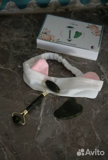 Скребок гуаша натуральный камень массажер