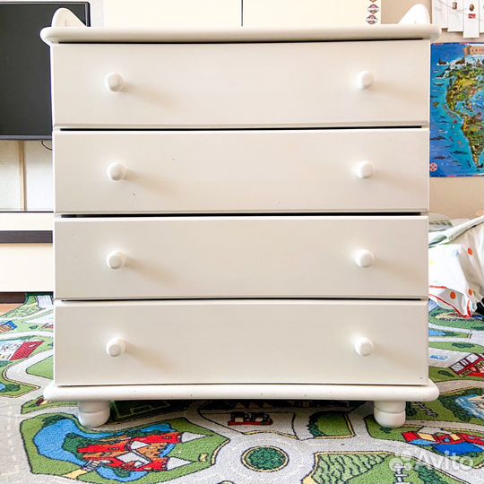 Комод детский белый из массива бука. Гайдылян