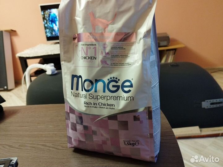 Monge сухой корм для кошек, с курицей 1,5 кг