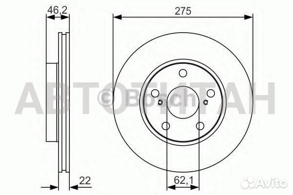 Диск тормозной toyota corolla Saloon (E15 ) 1.6 Du