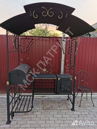 Мангал с печью под казан