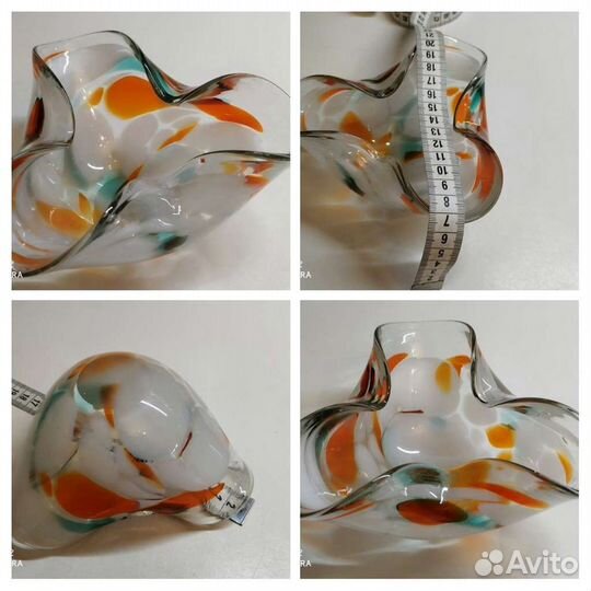 Вазы, фруктовницы, пепельницы из цветного стекла С