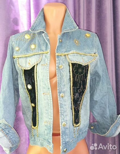 Винтаж.куртка джинс
