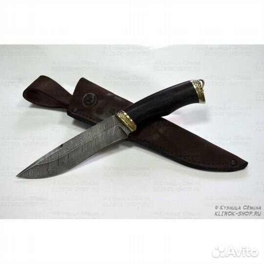 Нож Беркут дамаская сталь береста граб дюраль