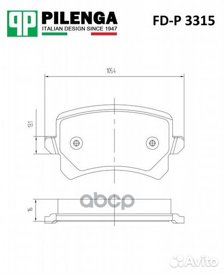 Колодки тормозные дисковые зад прав/лев FDP