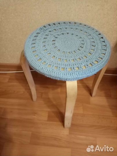 Вязаные сидушки из джута, ручная работа