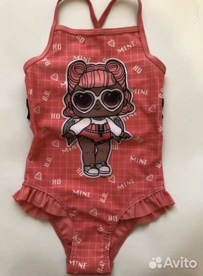 Новый купальник на девочку кукла Лол 98-104