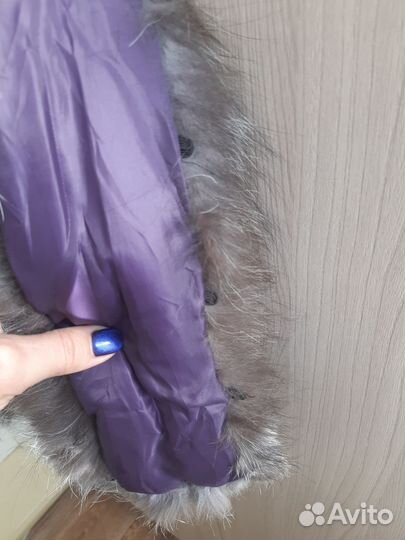 Меховой воротник чернобурка 78 см