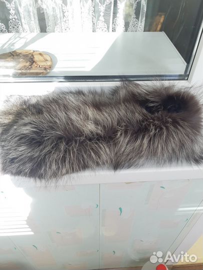 Меховой воротник чернобурка 78 см
