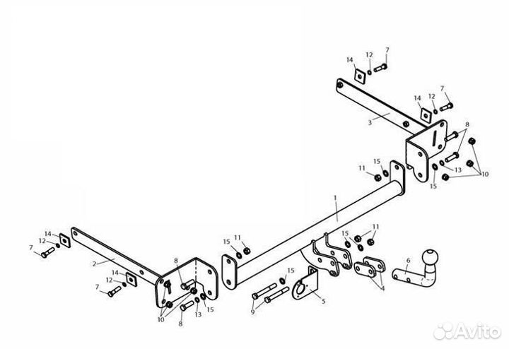 Фаркоп на Форд Фокус седан, с 2004 г. в. Новый