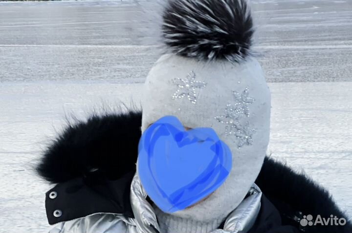 Шапка шлем,с отстегивающ-ся помпоном. Двойная