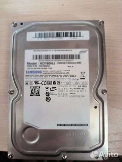 Жесткий диск 160 гб/7200rpm/8M