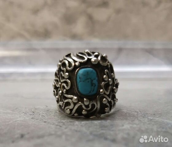 Кольцо&серьги, серебро 925, с бирюзой