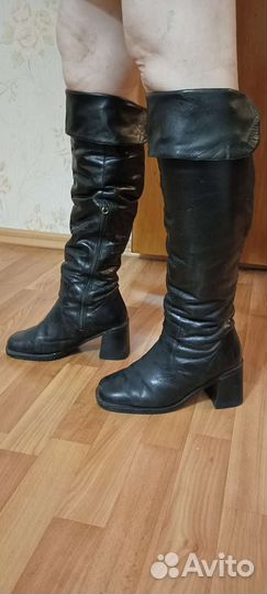 Сапоги зимние кожаные