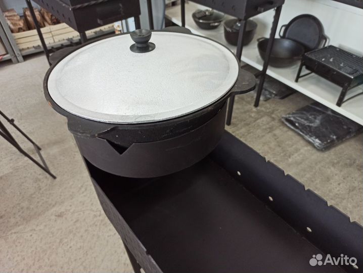 Мангал с печью под казан