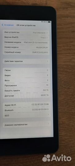iPad mini 5 64gb wifi