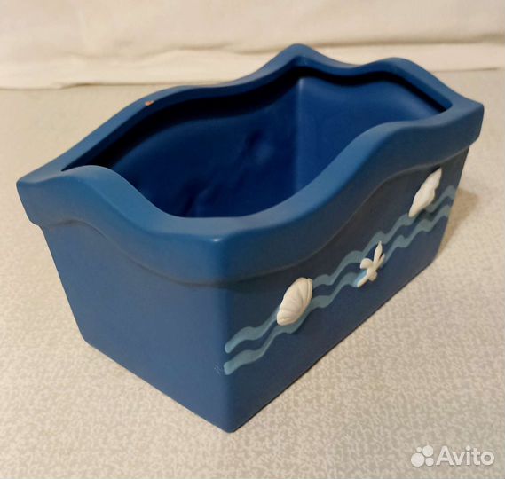 Кашпо керамическое прямоугольное с декором