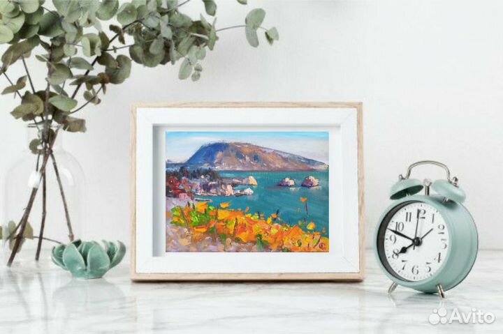 Картина Крым морской пейзаж маслом на холсте 18х24