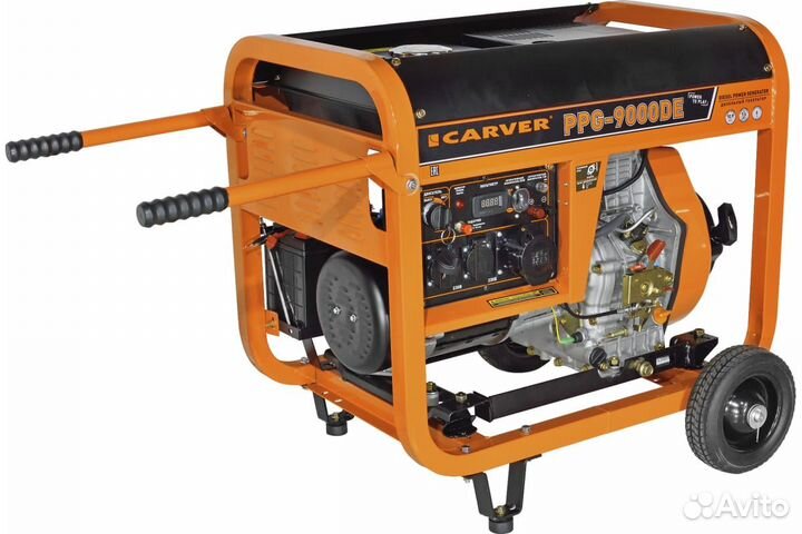 Генератор дизельный 7.5 кВт Carver PPG-9000DE медь