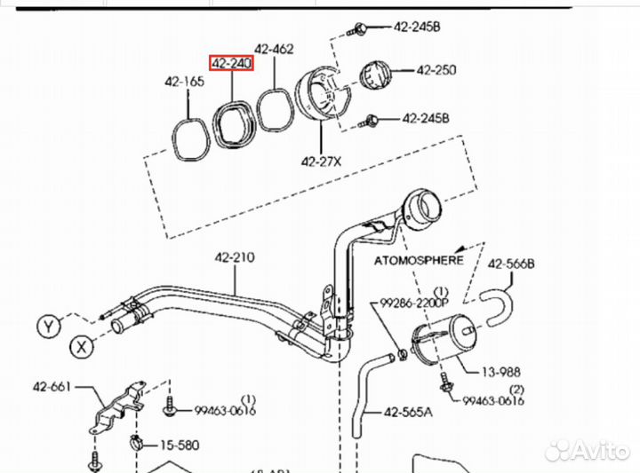 Сальник горловины топливного бака Mazda CX-7