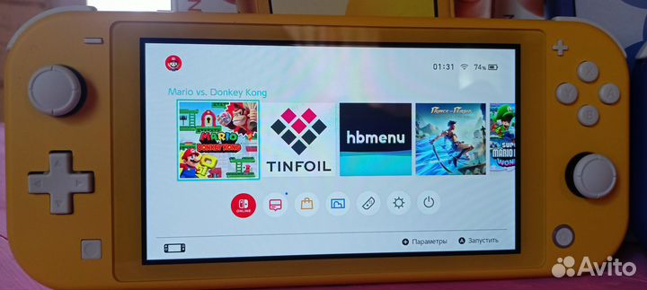 Новая Nintendo switch lite прошитая цвет чёрн син