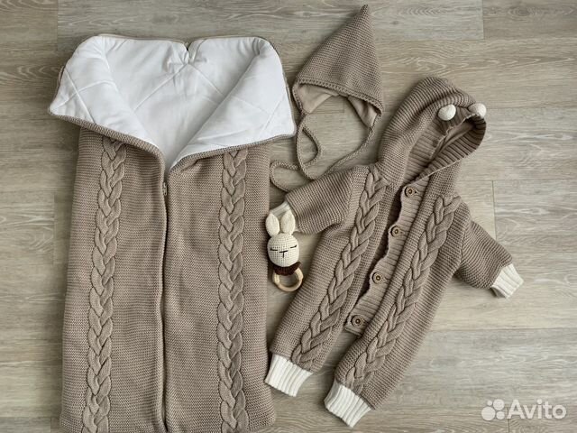 Комплект на выписку (весна-осень) вязанный